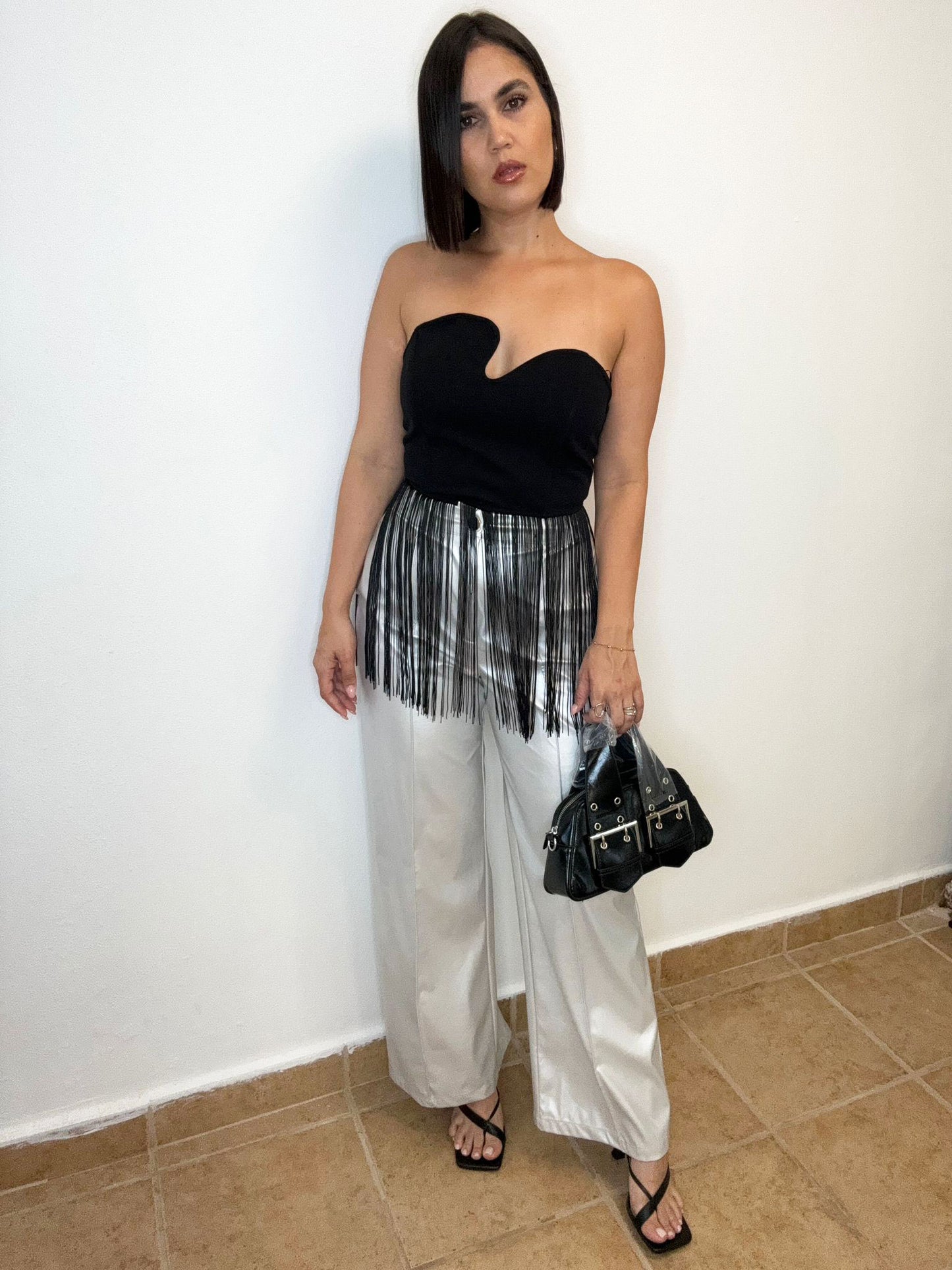 Silver leather Pants