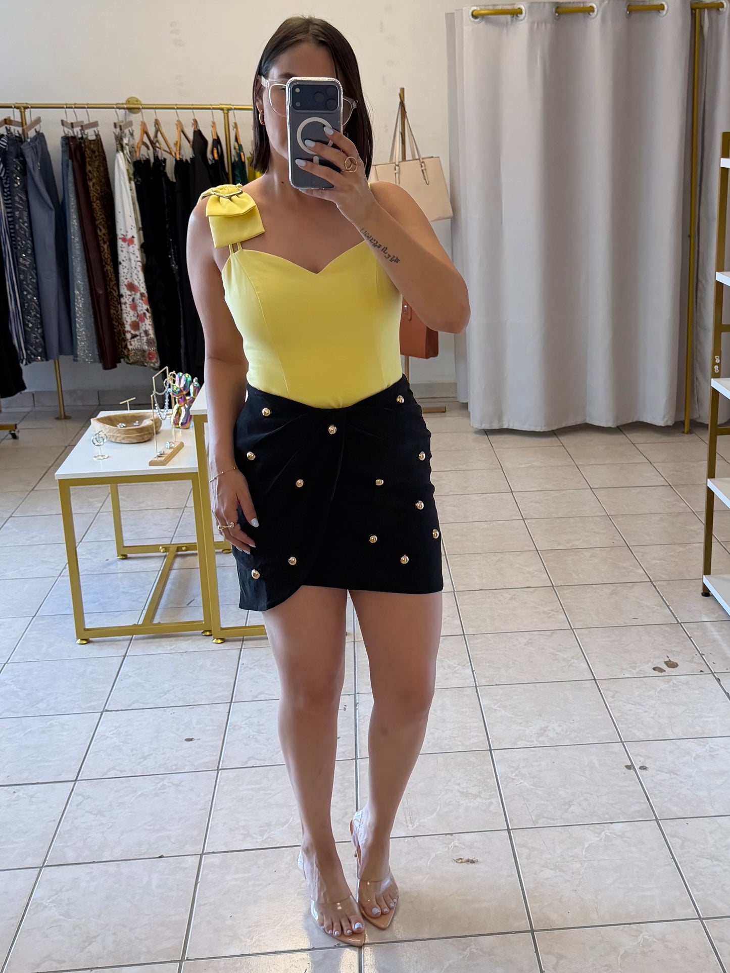 Studded Black Skirt