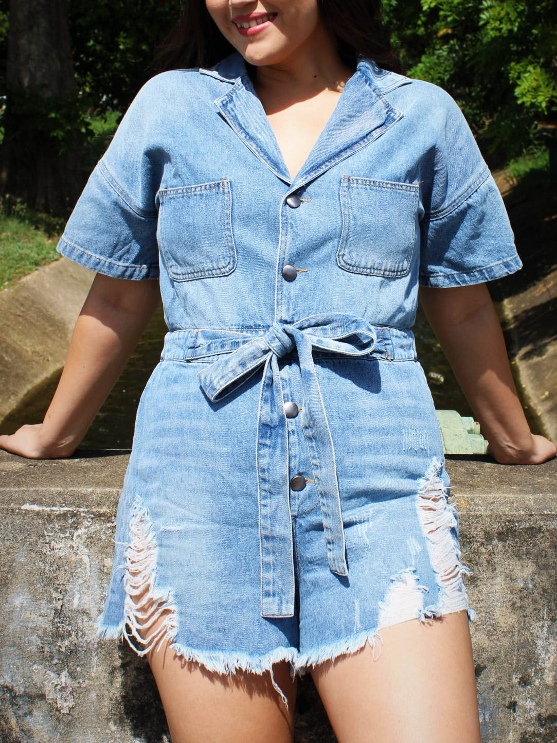 Denim Dark Blue Romper