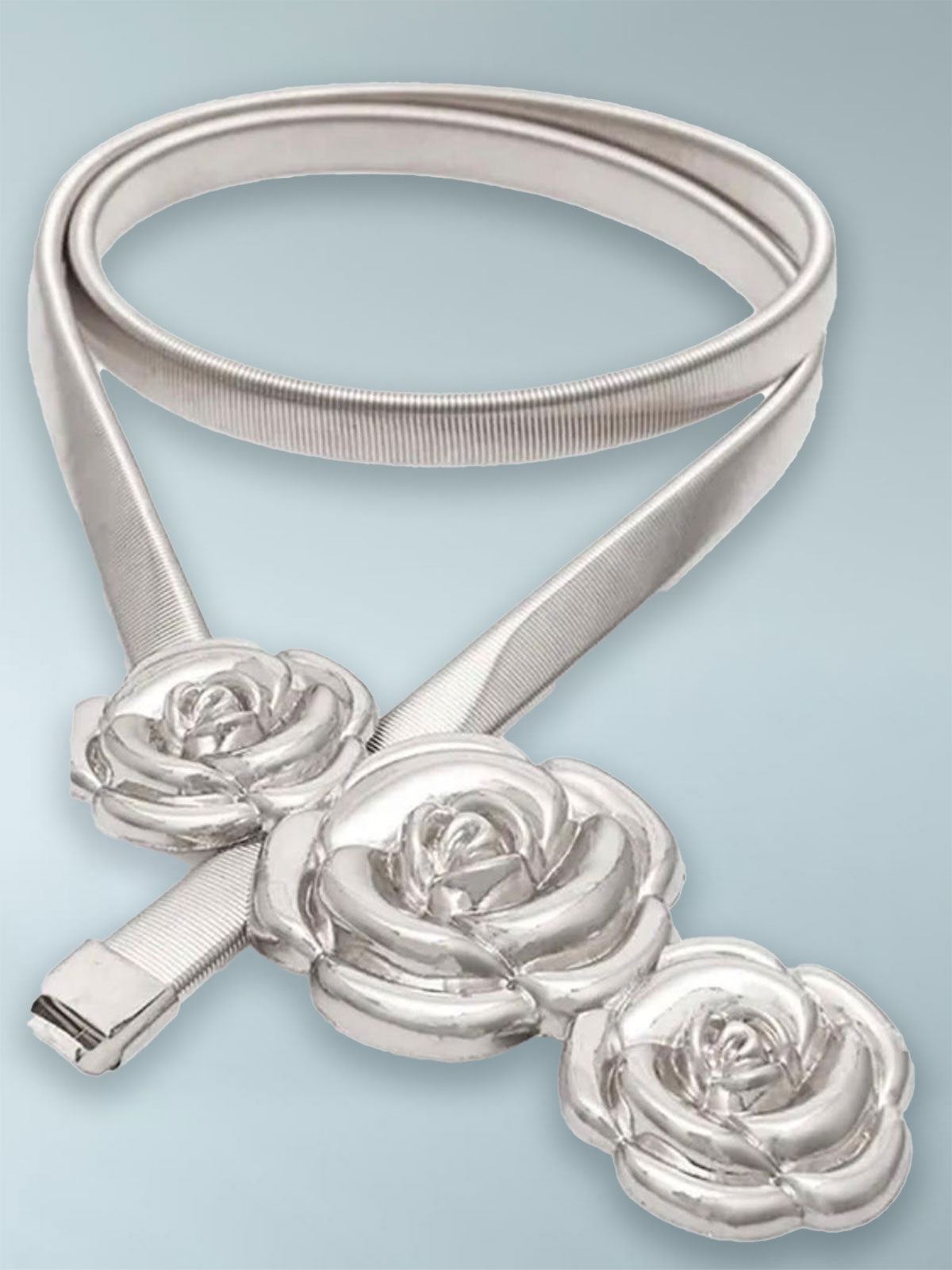 Metallic Rose Belt (Silver)