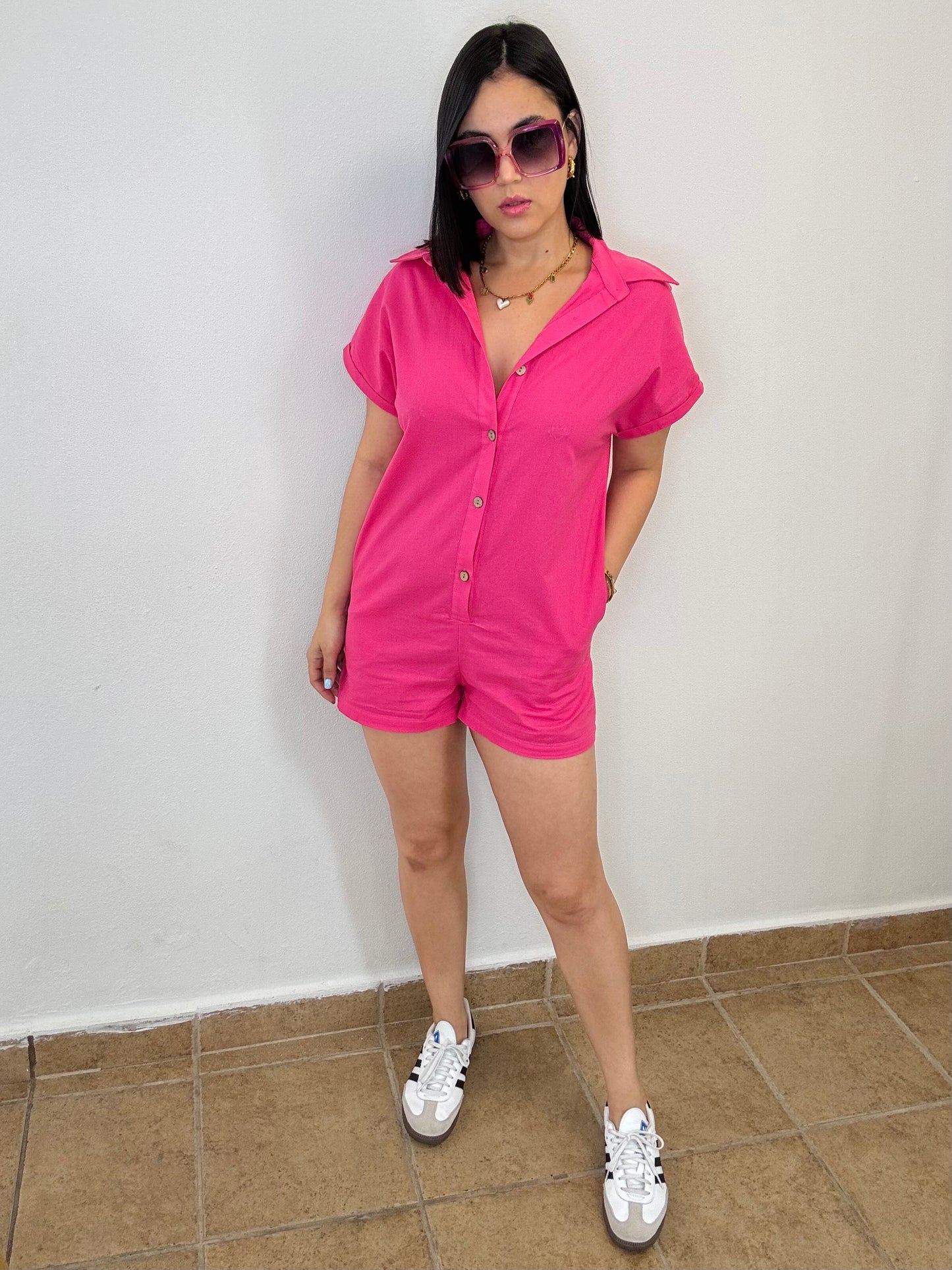 Mika pink romper