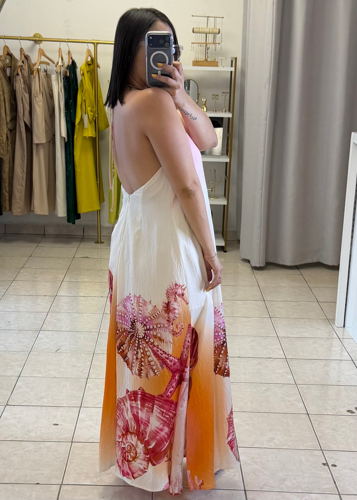 Coral maxi dress