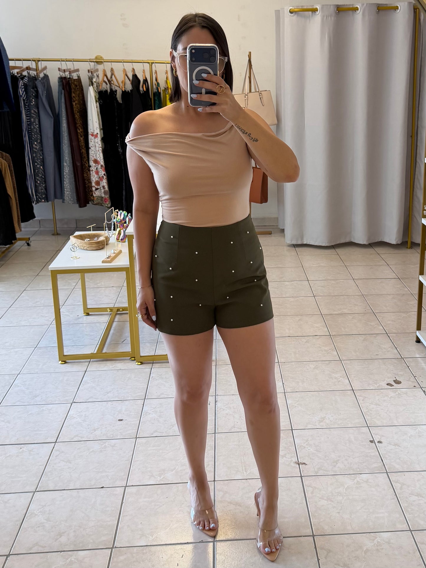 Olive Pearl Shorts